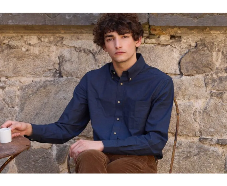 Camisa de franela Navy Ander-Bexley Sale