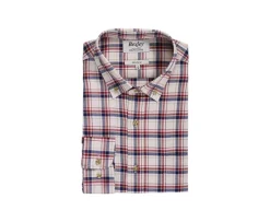 Camisa de franela Rojo y Crudo - Bolsillo en el pecho Alderick-Bexley Shop