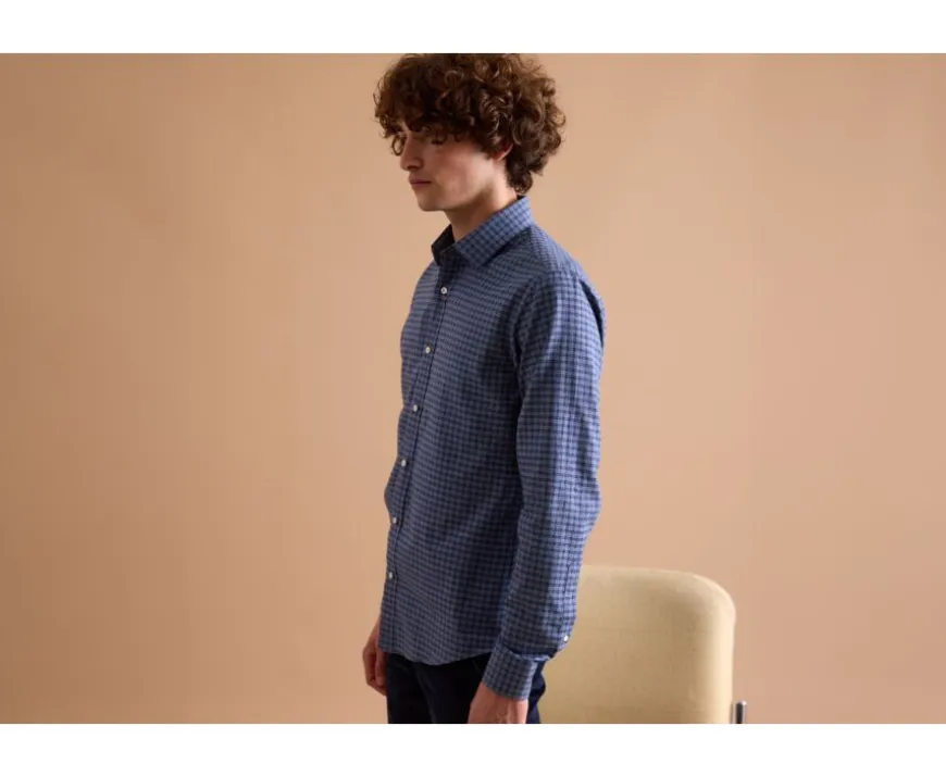 Camisa de gasa de algodón Azul moteado y azul marino Sylvénius-Bexley Cheap