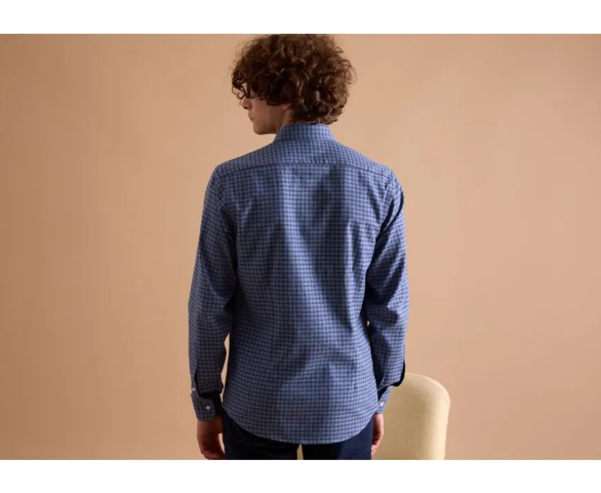 Camisa de gasa de algodón Azul moteado y azul marino Sylvénius-Bexley Cheap