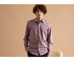 Camisa de gasa de algodón Rojo Moteado Rildebert-Bexley Best Sale