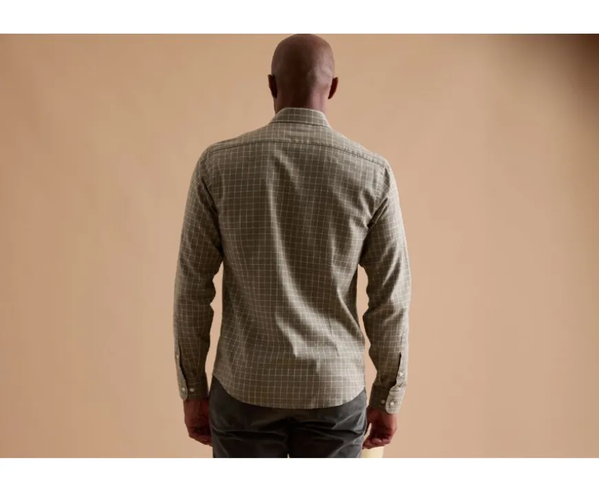 Camisa de gasa de algodón Verde militar y blanco Ansilien-Bexley Online