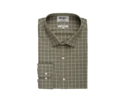 Camisa de gasa de algodón Verde militar y blanco Ansilien-Bexley Online