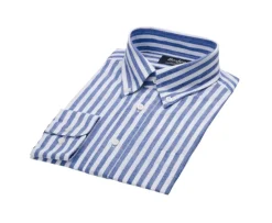Camisa de lino y algodón Azul océano y Blanco Colten-Bexley Hot