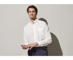 Camisa de lino y algodón blanca - Bolsillo en el pecho Colten-Bexley Best