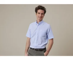 Camisa de lino y algodón Chambray Azul - Bolsillo en el pecho Colten Mc-Bexley Store