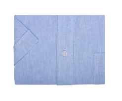 Camisa de lino y algodón Chambray Azul - Bolsillo en el pecho Colten Mc-Bexley Store