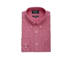 Camisa de lino y algodón Chambray Rojo Colten-Bexley Best Sale