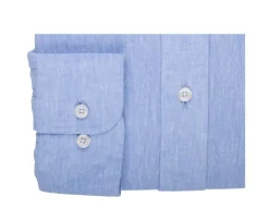 Camisa de lino y algodón Chambray Azul Colten-Bexley Sale