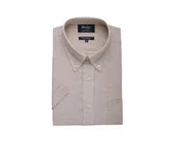 Camisa de lino y algodón Chambray Beis - Bolsillo en el pecho Colten Mc-Bexley Store