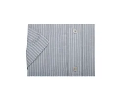 Camisa de lino y algodón Chambray Verde tila y Blanco - Bolsillo en el pecho Colten Mc-Bexley Best Sale