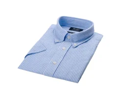 Camisa de lino y algodón Chambray Celeste y Blanco - Bolsillo en el pecho Colten Mc-Bexley Sale