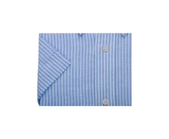 Camisa de lino y algodón Chambray Celeste y Blanco - Bolsillo en el pecho Colten Mc-Bexley Sale