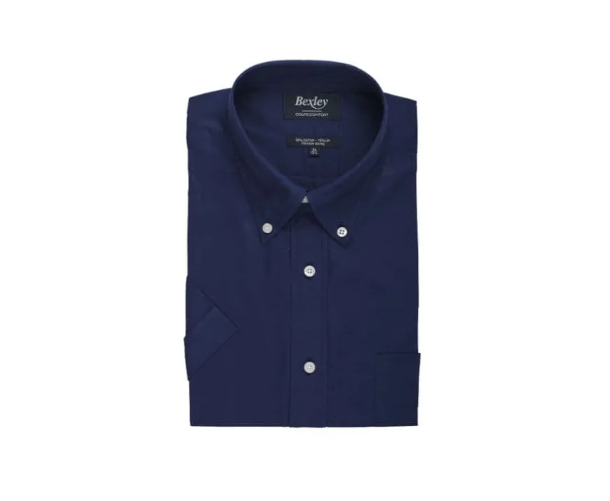 Camisa de lino y algodón Marino - Bolsillo en el pecho Colten Mc-Bexley Cheap