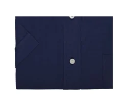 Camisa de lino y algodón Marino - Bolsillo en el pecho Colten Mc-Bexley Cheap