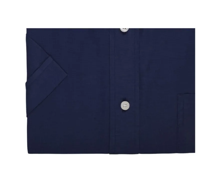 Camisa de lino y algodón Marino - Bolsillo en el pecho Colten Mc-Bexley Cheap