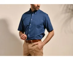 Camisa de lino y algodón índigo - Bolsillo en el pecho Colten Mc-Bexley Online