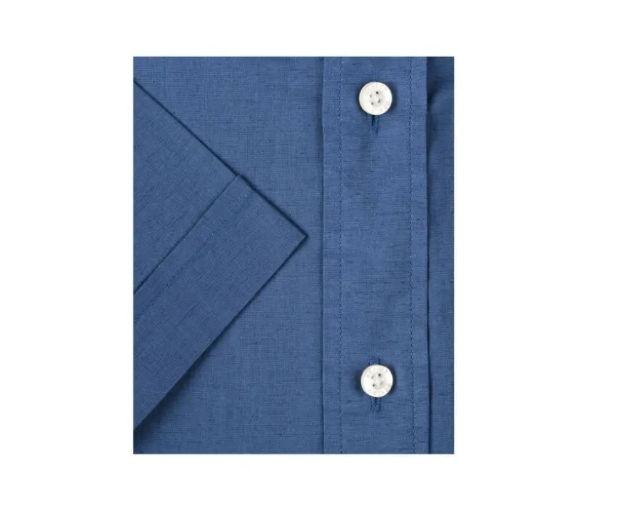 Camisa de lino y algodón índigo - Bolsillo en el pecho Colten Mc-Bexley Online