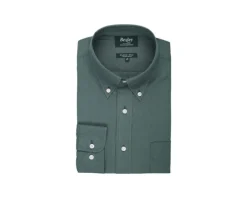 Camisa de lino y algodón Verde oscuro Colten-Bexley Best Sale
