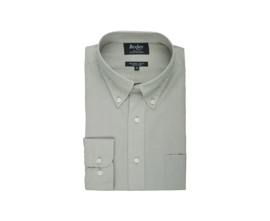 Camisa de lino y algodón Verde tila Colten-Bexley Fashion