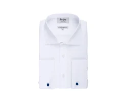 Camisa de oxford de algodón Blanco - Cuello italiano Otello-Bexley Outlet