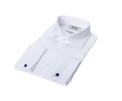 Camisa de oxford de algodón Blanco - Cuello italiano Otello-Bexley Outlet