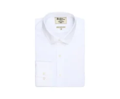 Camisa de popelina de algodón blanca - Cuello francés Louis Classic-Bexley Store