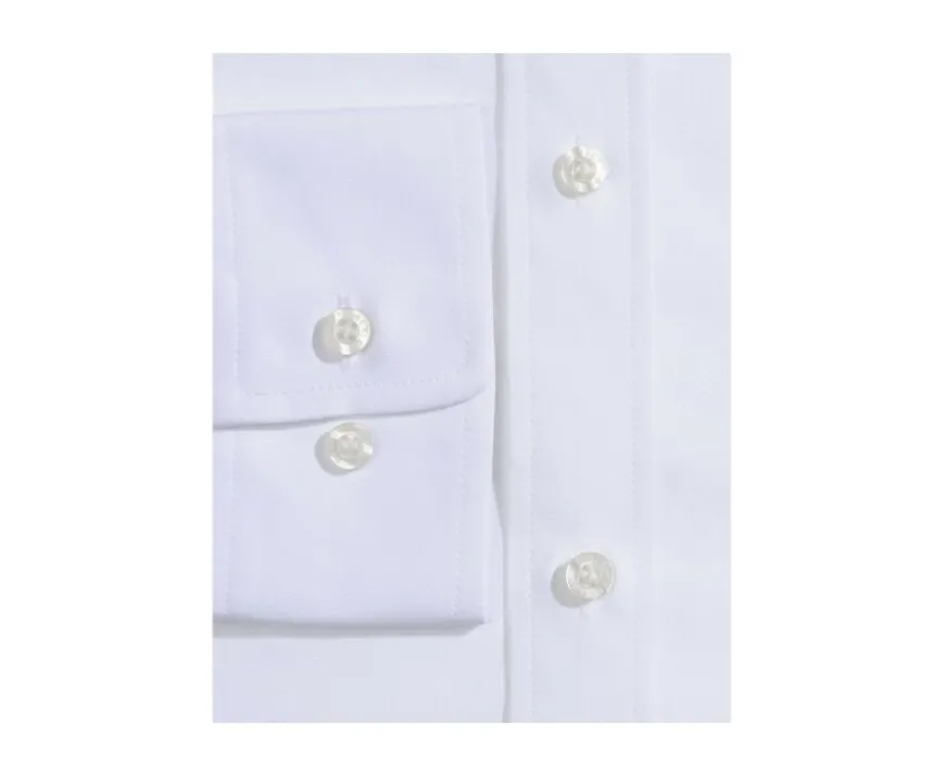 Camisa de popelina de algodón blanca - Cuello francés Louis-Bexley Fashion