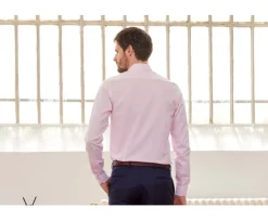 Camisa de sarga blanca con cuadro Rosa Claro Martinien-Bexley Hot