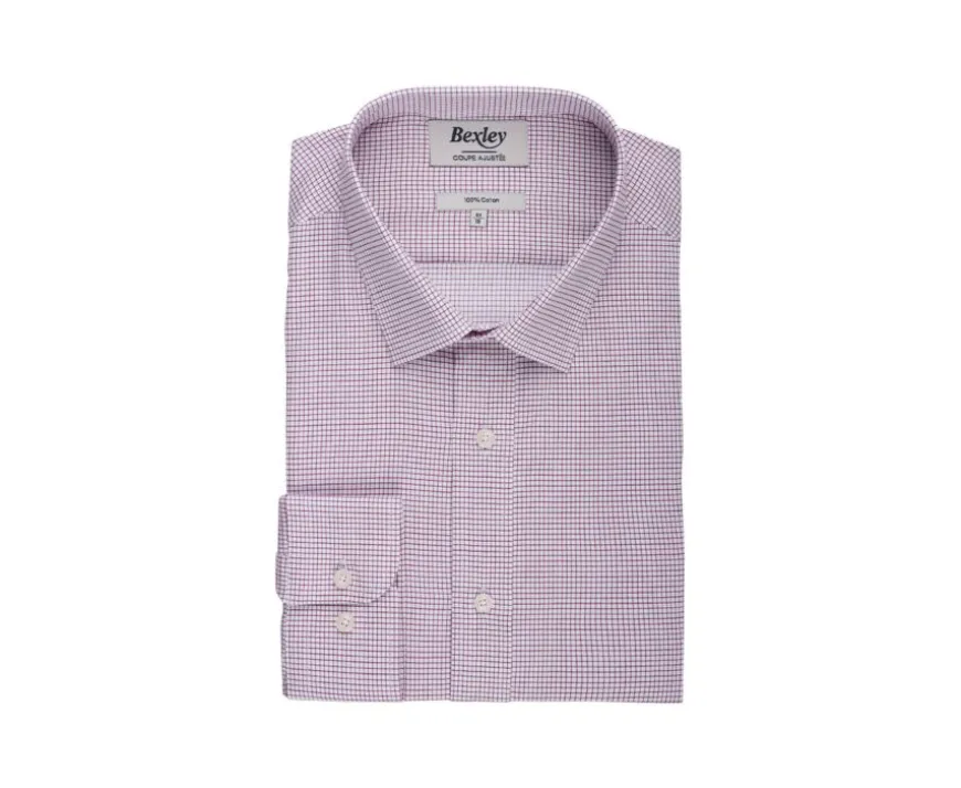 Camisa de sarga blanca con cuadro Burdeos Martinien-Bexley Online