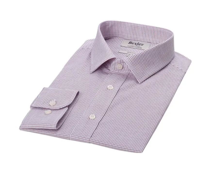 Camisa de sarga blanca con cuadro Burdeos Martinien-Bexley Online