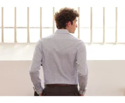 Camisa de sarga blanca con cuadro Azul Océano Martinien-Bexley Discount