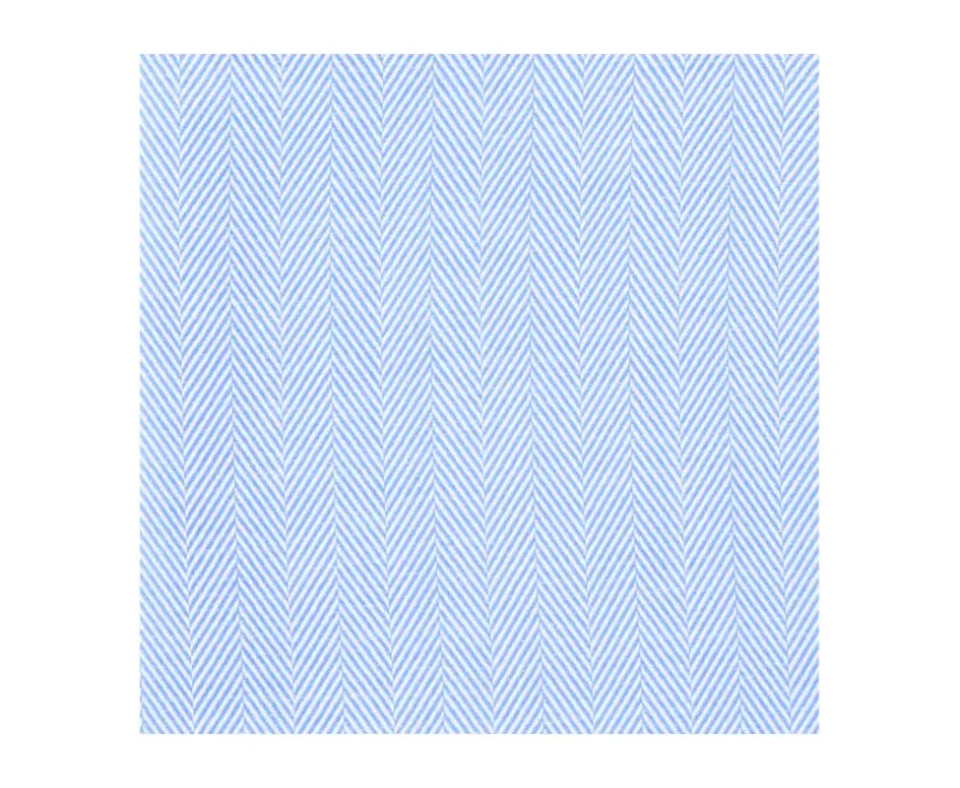 Camisa de sarga de espiga azul - Cuello italiano Luigi-Bexley Shop