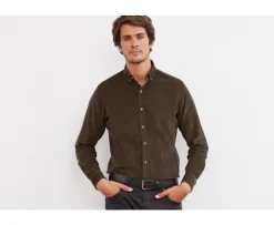 Camisa de terciopelo Caqui - Cuello americano Wayne-Bexley Store