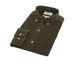 Camisa de terciopelo Caqui - Cuello americano Wayne-Bexley Store
