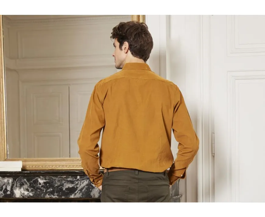 Camisa de terciopelo Caramelo - Cuello americano Wayne-Bexley Discount