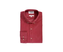 Camisa de terciopelo Coral Oscuro - Cuello americano Wayne-Bexley Shop