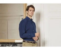 Camisa de terciopelo Indigo - Cuello americano Wayne-Bexley Cheap