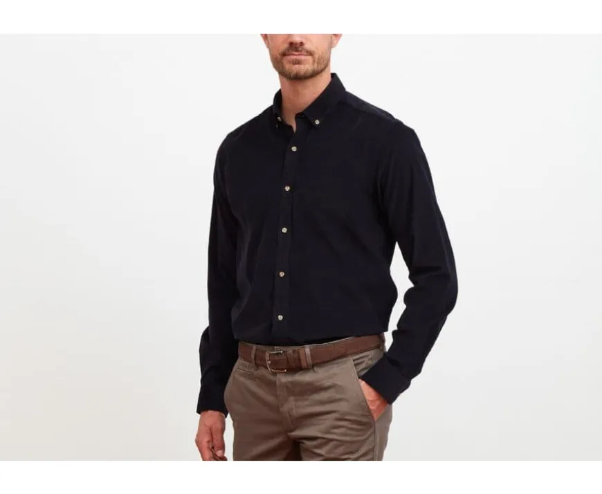 Camisa de terciopelo Marino oscuro - Cuello americano Wayne-Bexley Hot