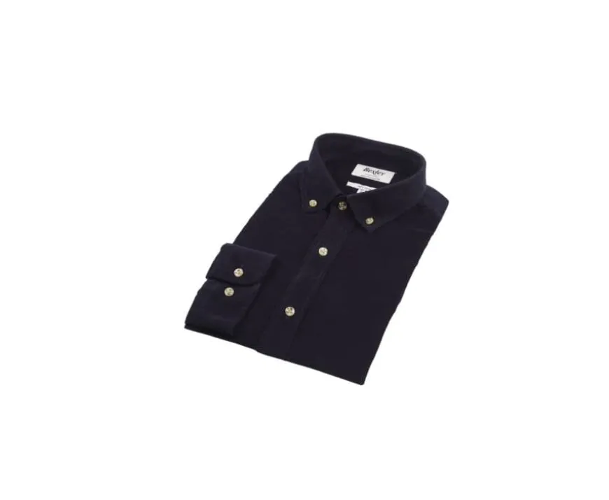 Camisa de terciopelo Marino oscuro - Cuello americano Wayne-Bexley Hot