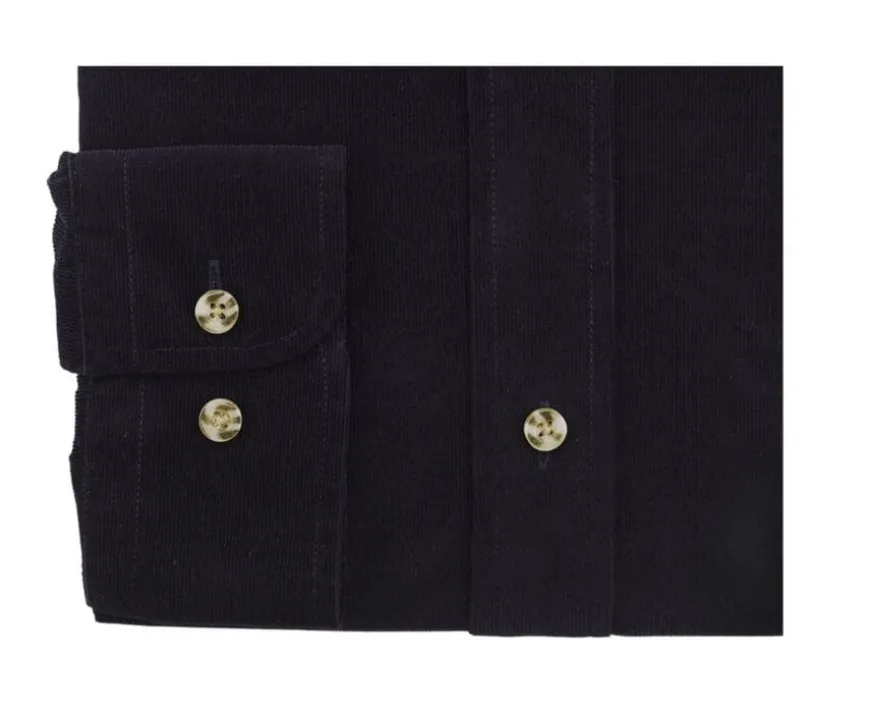 Camisa de terciopelo Marino oscuro - Cuello americano Wayne-Bexley Hot