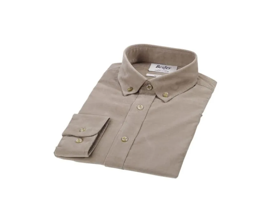 Camisa de terciopelo Topo Claro - Cuello americano Wayne-Bexley Cheap