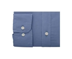 Camisa lisa de lino de algodón Azul Tormenta Silbert-Bexley Best