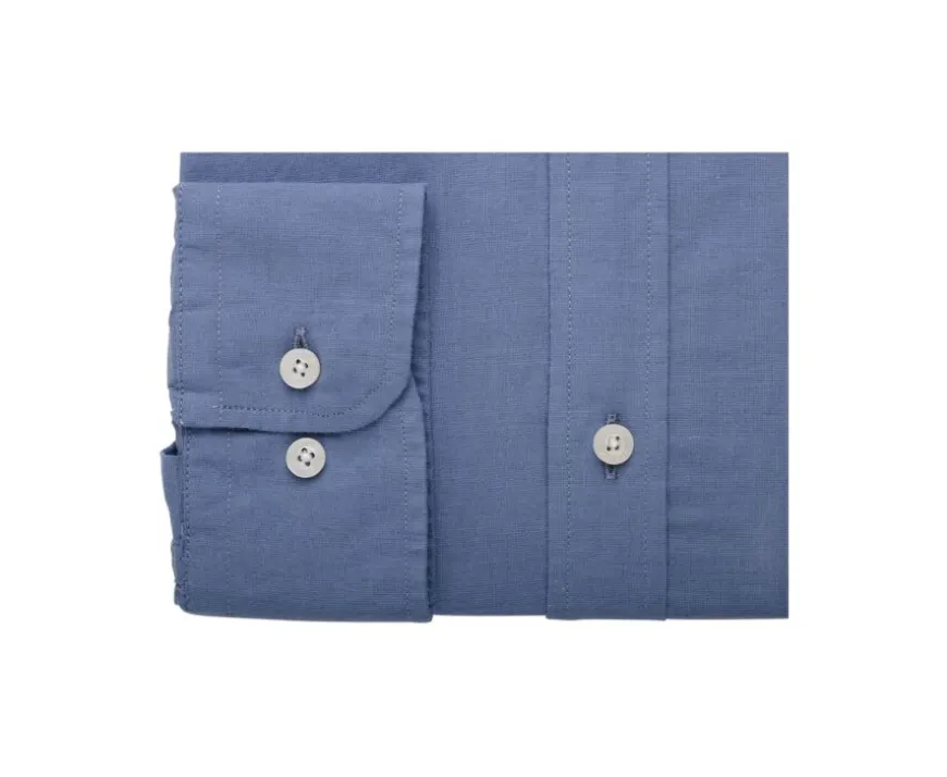 Camisa lisa de lino de algodón Azul Tormenta Silbert-Bexley Best