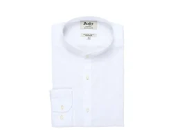 Camisa lisa de lino de algodón blanco Elibert-Bexley Cheap