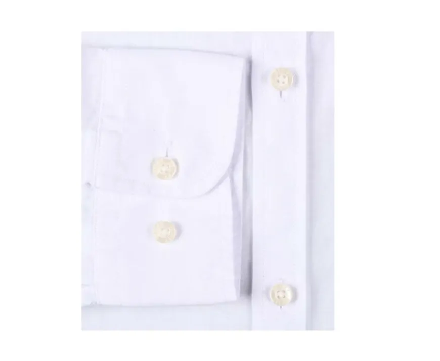 Camisa lisa de lino de algodón blanco Elibert-Bexley Cheap