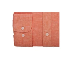 Camisa lisa de lino de algodón Chambray Naranjo Silbert-Bexley Online