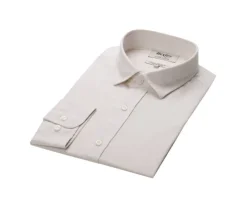 Camisa lisa de lino de algodón Chambray Crudo Silbert-Bexley New