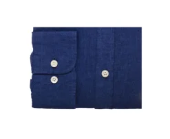 Camisa lisa de lino de algodón Chambray Indigo Elibert-Bexley Fashion