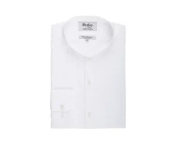 Camisa lisa de lino de algodón Chambray Blanco Elibert-Bexley Online